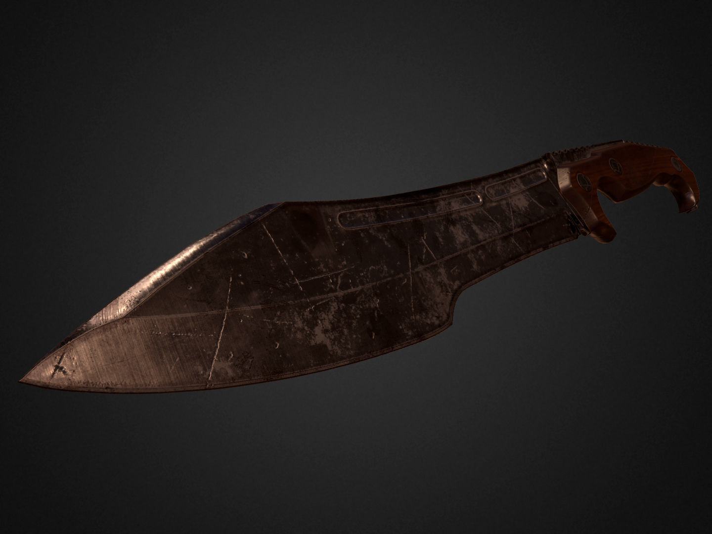 Combat Knife Low-poly 3D model_8