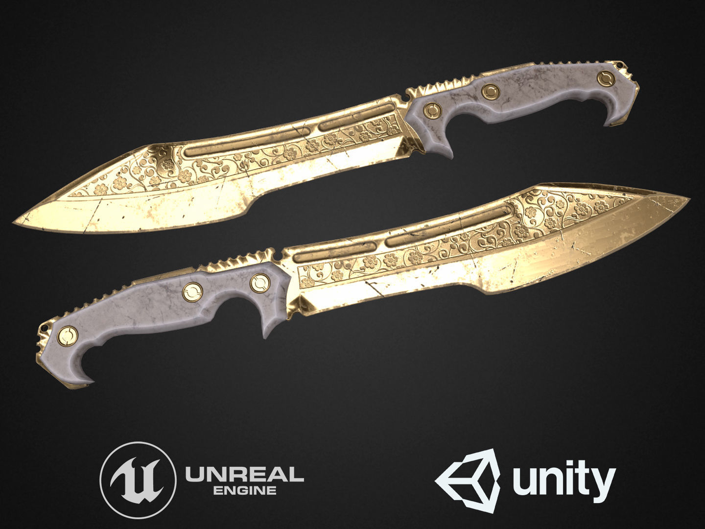Combat Knife Low-poly 3D model_2