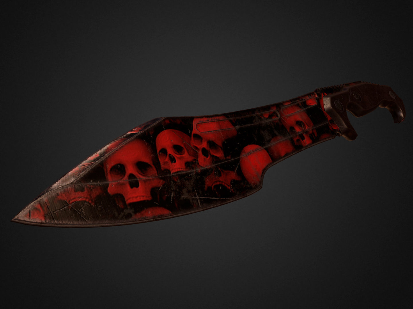 Combat Knife Low-poly 3D model_6