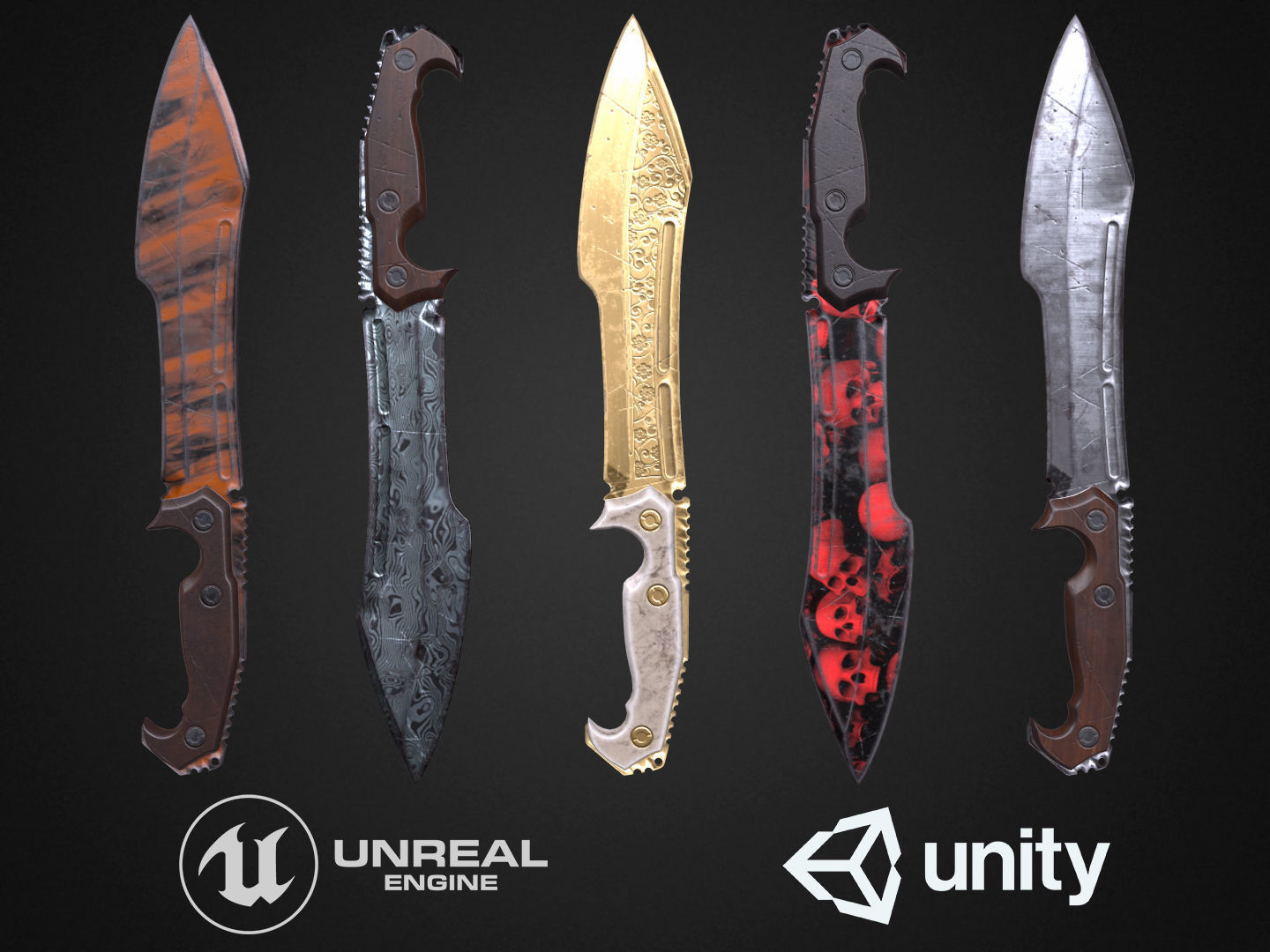 Combat Knife Low-poly 3D model_16