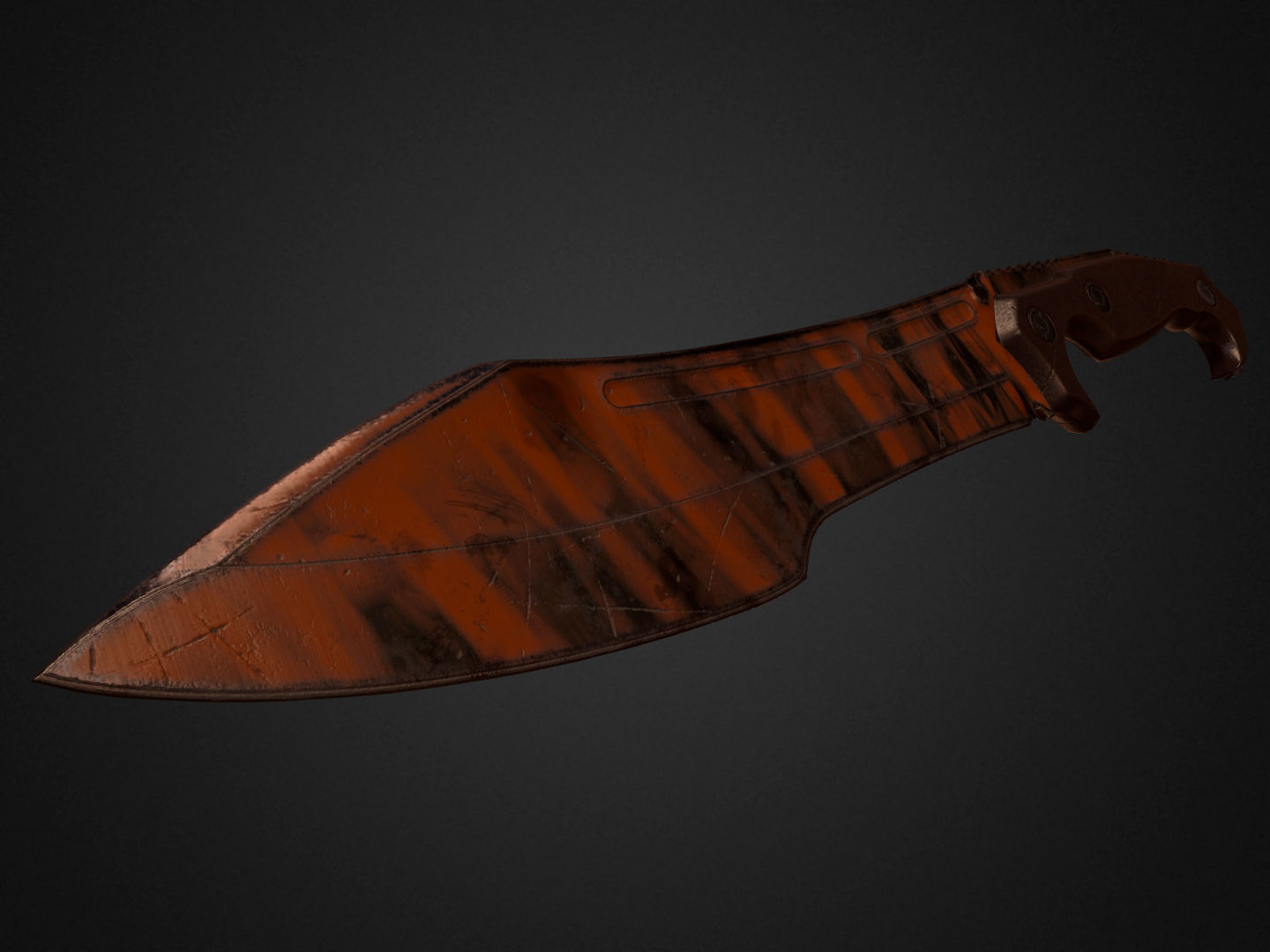 Combat Knife Low-poly 3D model_10