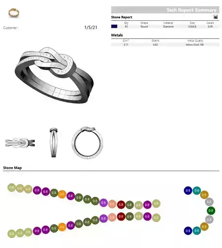 3103V-R gold ring with infinity knot