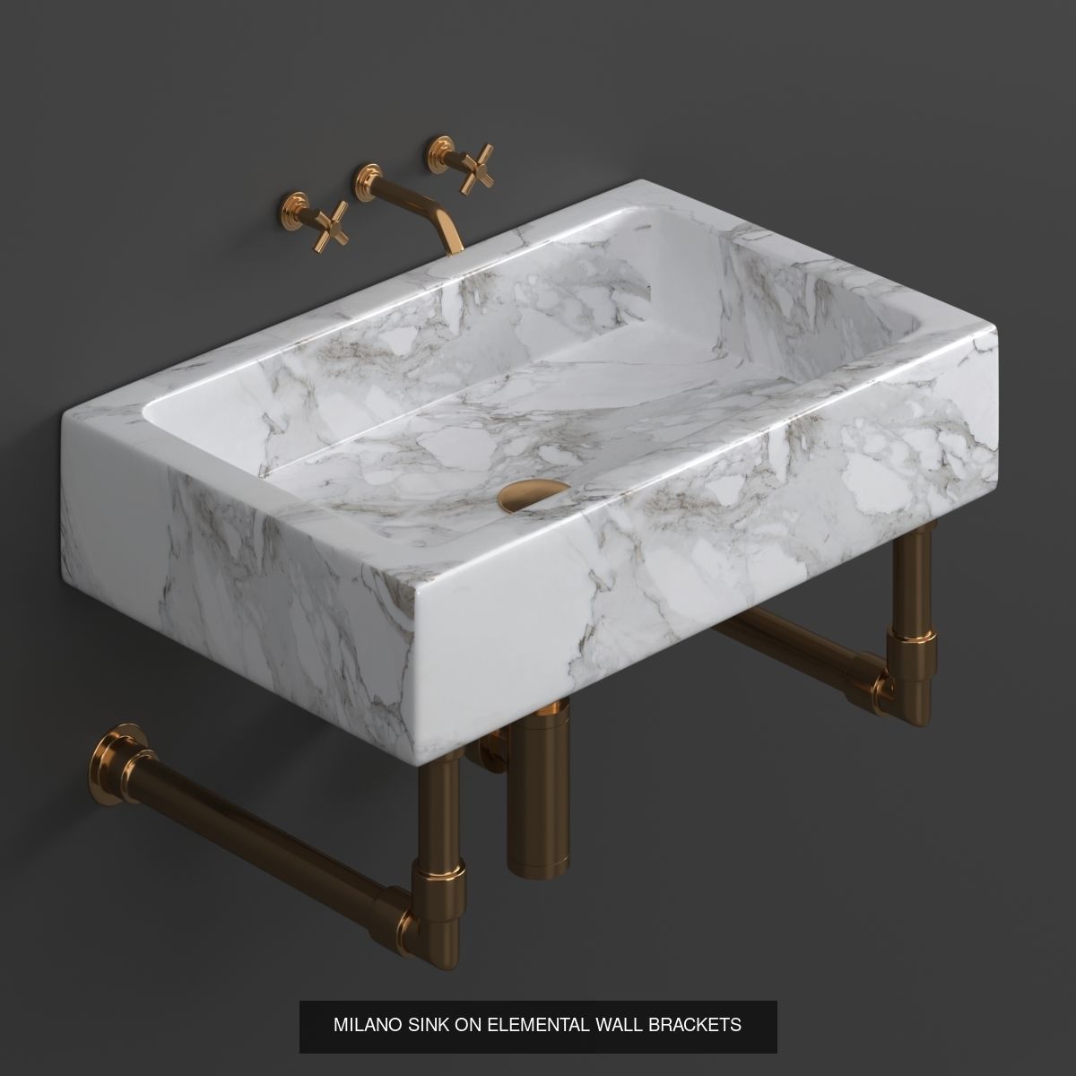 Sink collection Set 1 marble bathroom with brass fittings _1