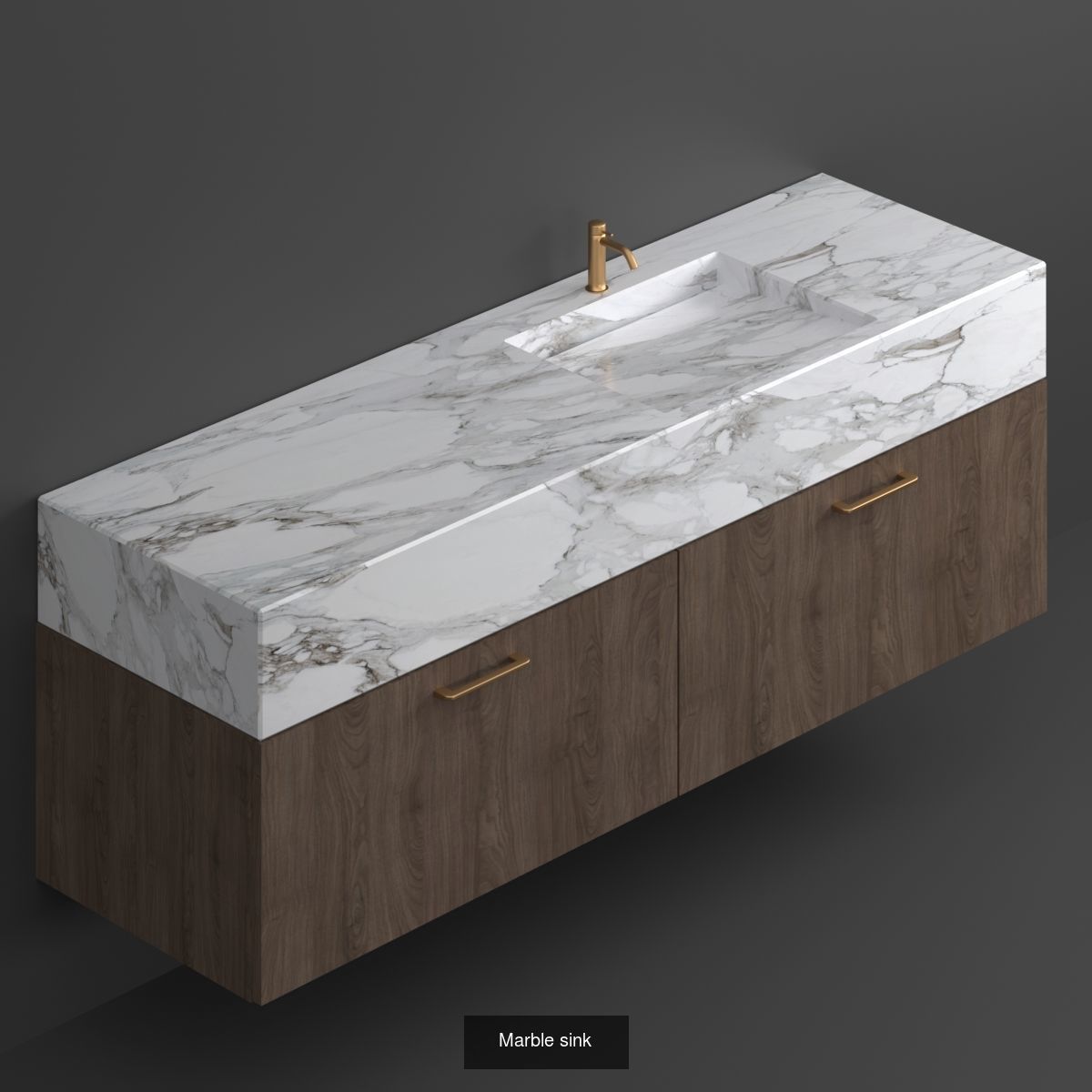Sink collection Set 1 marble bathroom with brass fittings _4