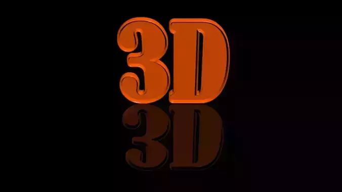 3D Text with Bevel Modifier 3D model