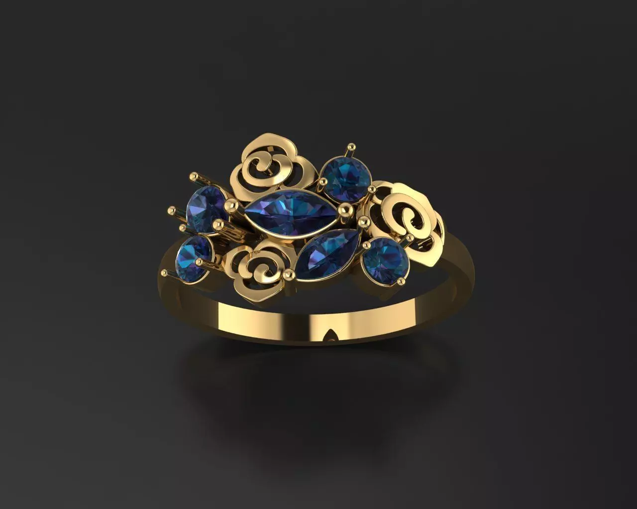 Flower ring 3D print model