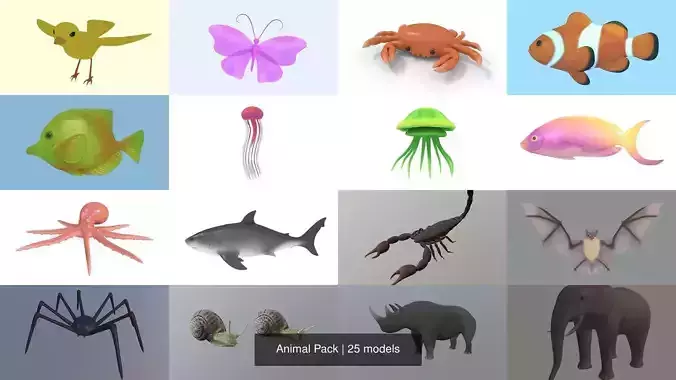 Animal Pack 3D Model Collection