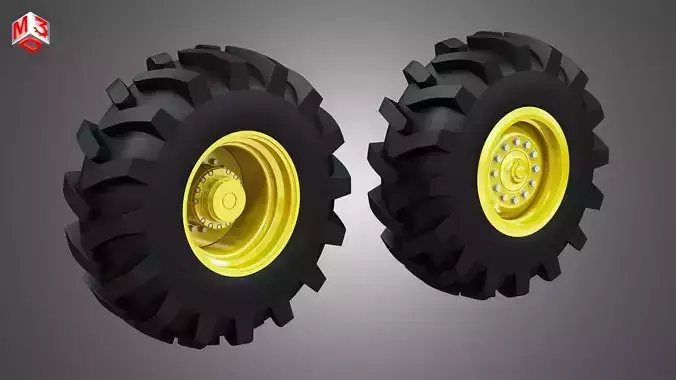 Tractor Tires and Rims - T06 3D model