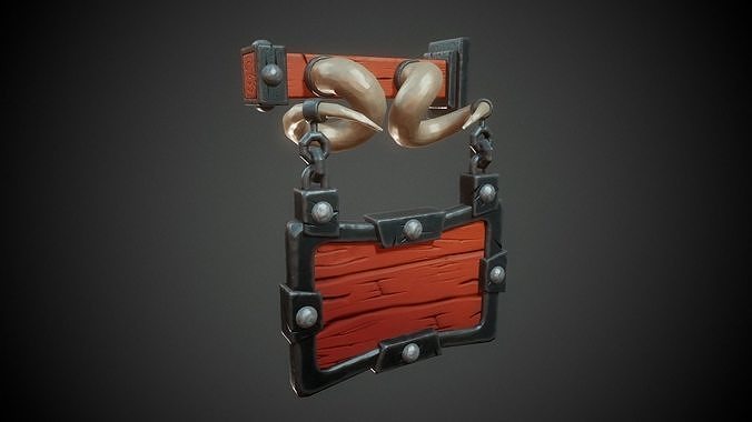 Stylized Tavern Sign - Tutorial Included Low-poly 3D model
