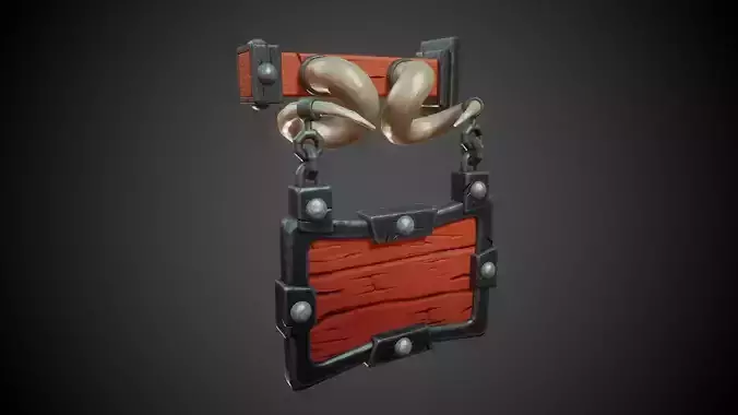 Stylized Tavern Sign - Tutorial Included Low-poly 3D model