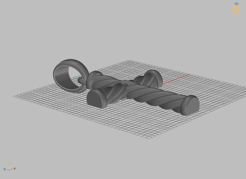 Catholic cross with a rope 3D print model_8