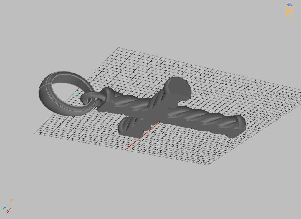 Catholic cross with a rope 3D print model_13