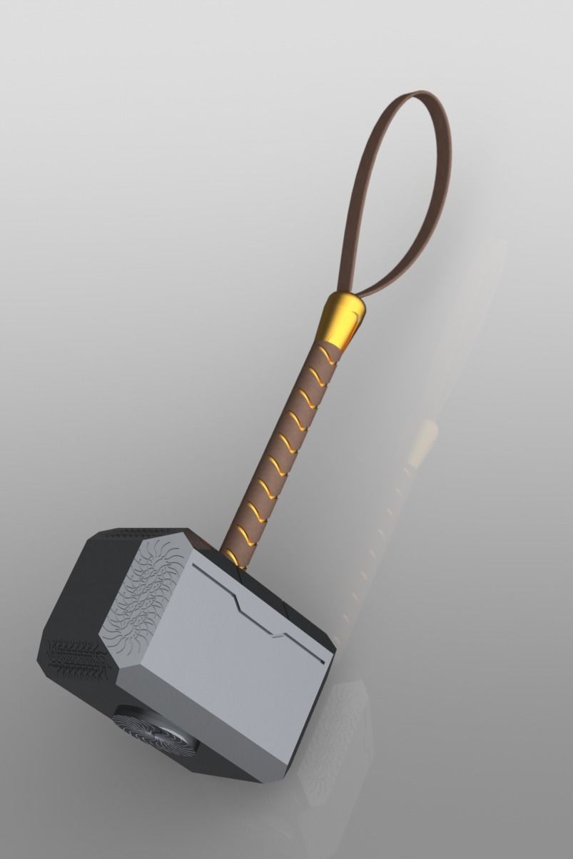 Marvel Avengers thor hammer 3D model_3