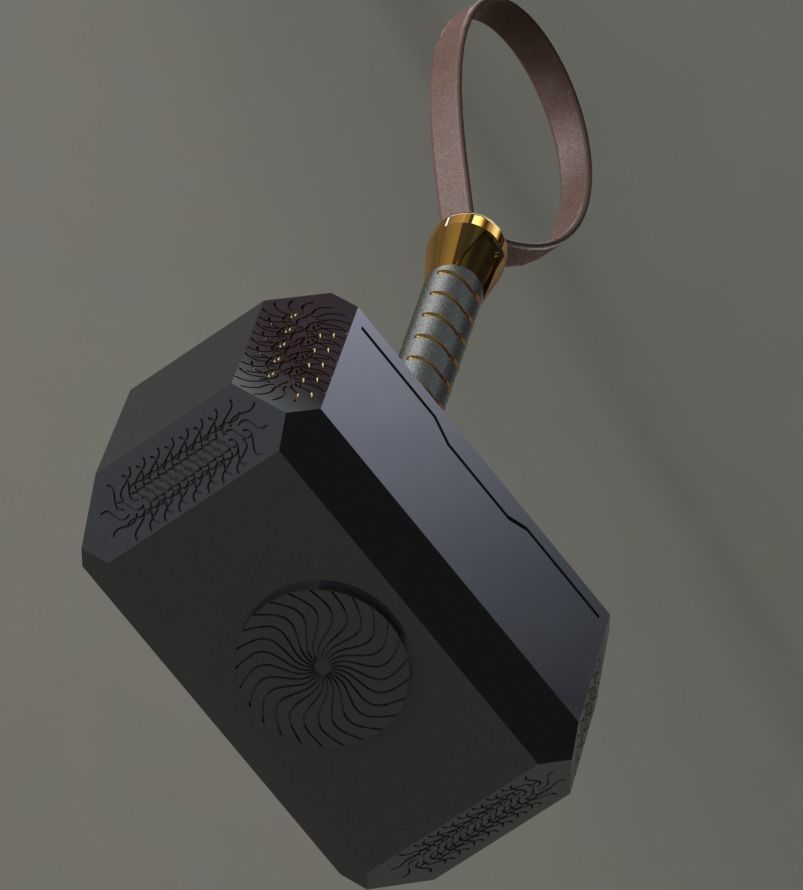 Marvel Avengers thor hammer 3D model_6