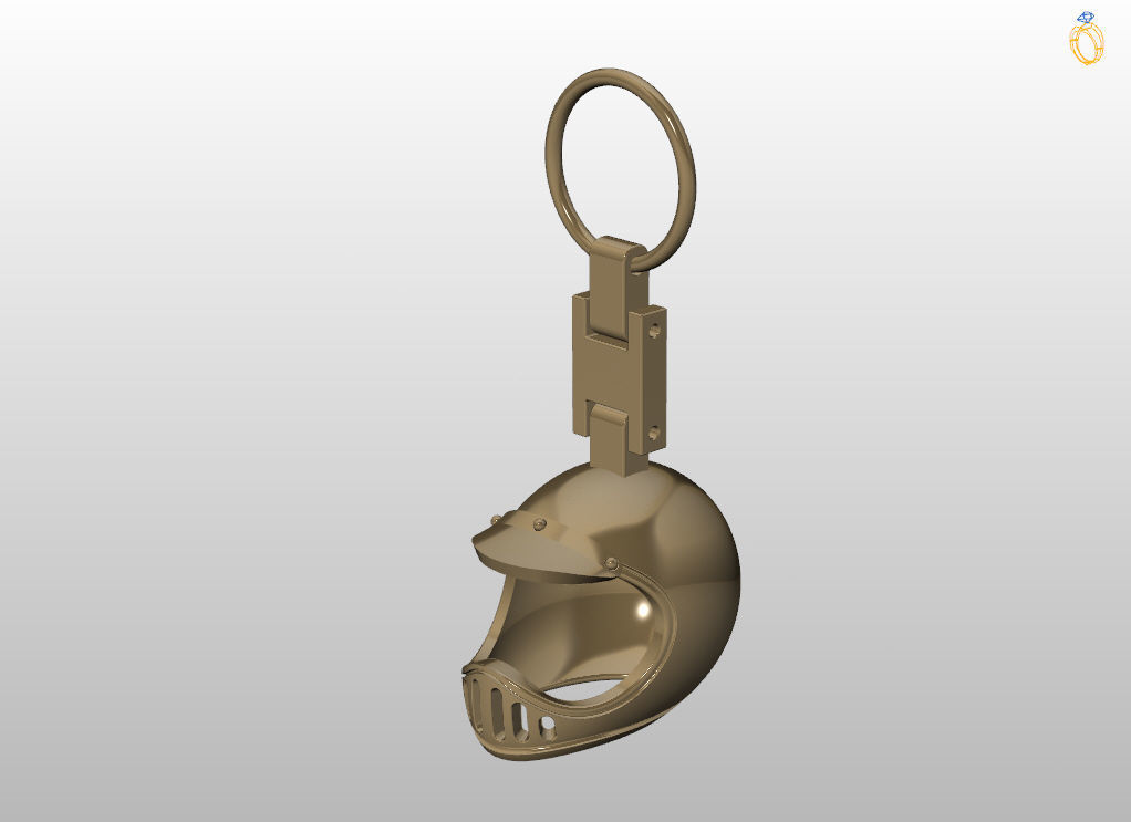 Keychain motorcycle helmet Trinket 3D print model_5