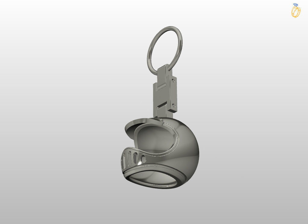 Keychain motorcycle helmet Trinket 3D print model_10