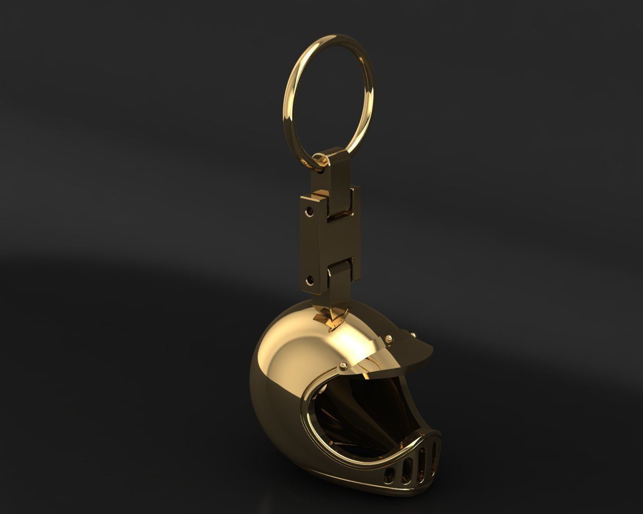 Keychain motorcycle helmet Trinket 3D print model_1
