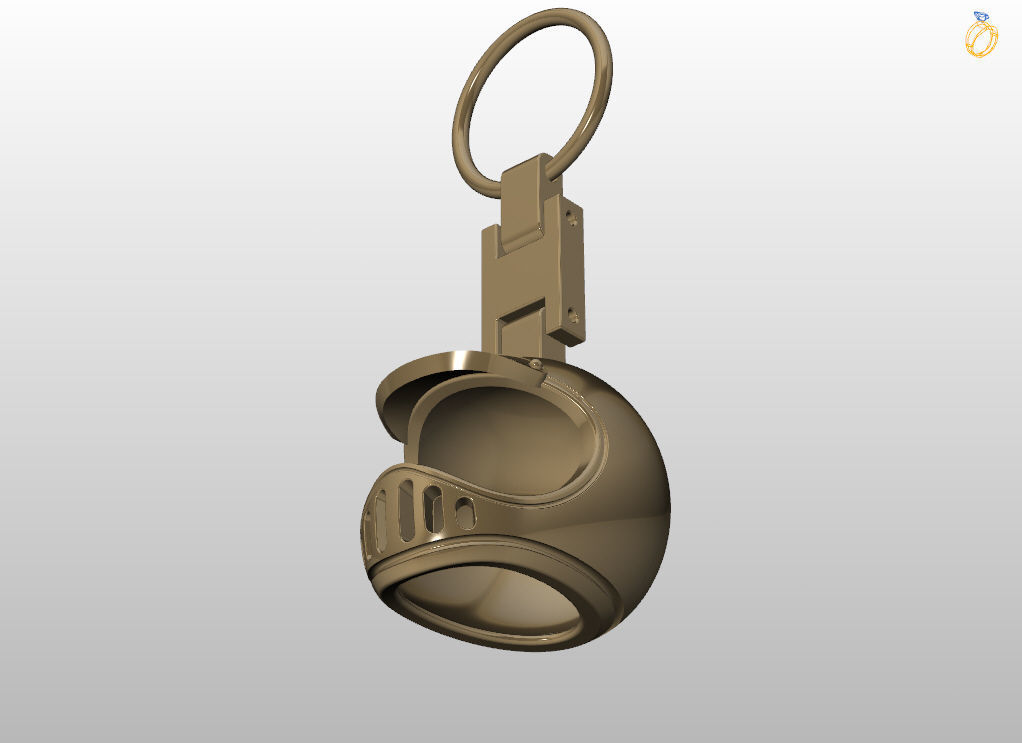 Keychain motorcycle helmet Trinket 3D print model_7