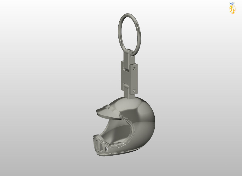 Keychain motorcycle helmet Trinket 3D print model_9