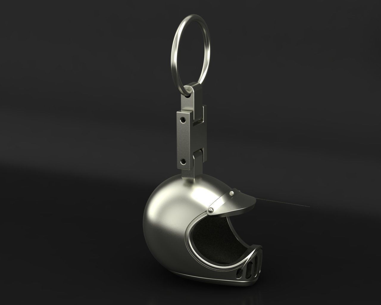 Keychain motorcycle helmet Trinket 3D print model_4