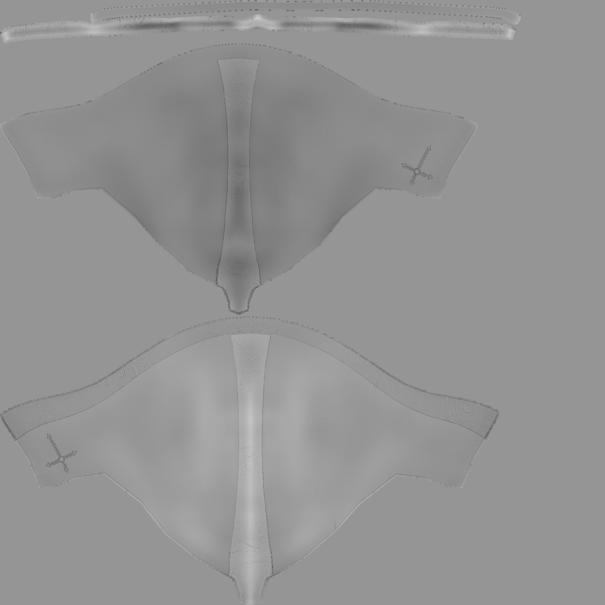 Golden Crusader Helmet - Character Design Low-poly 3D model_21