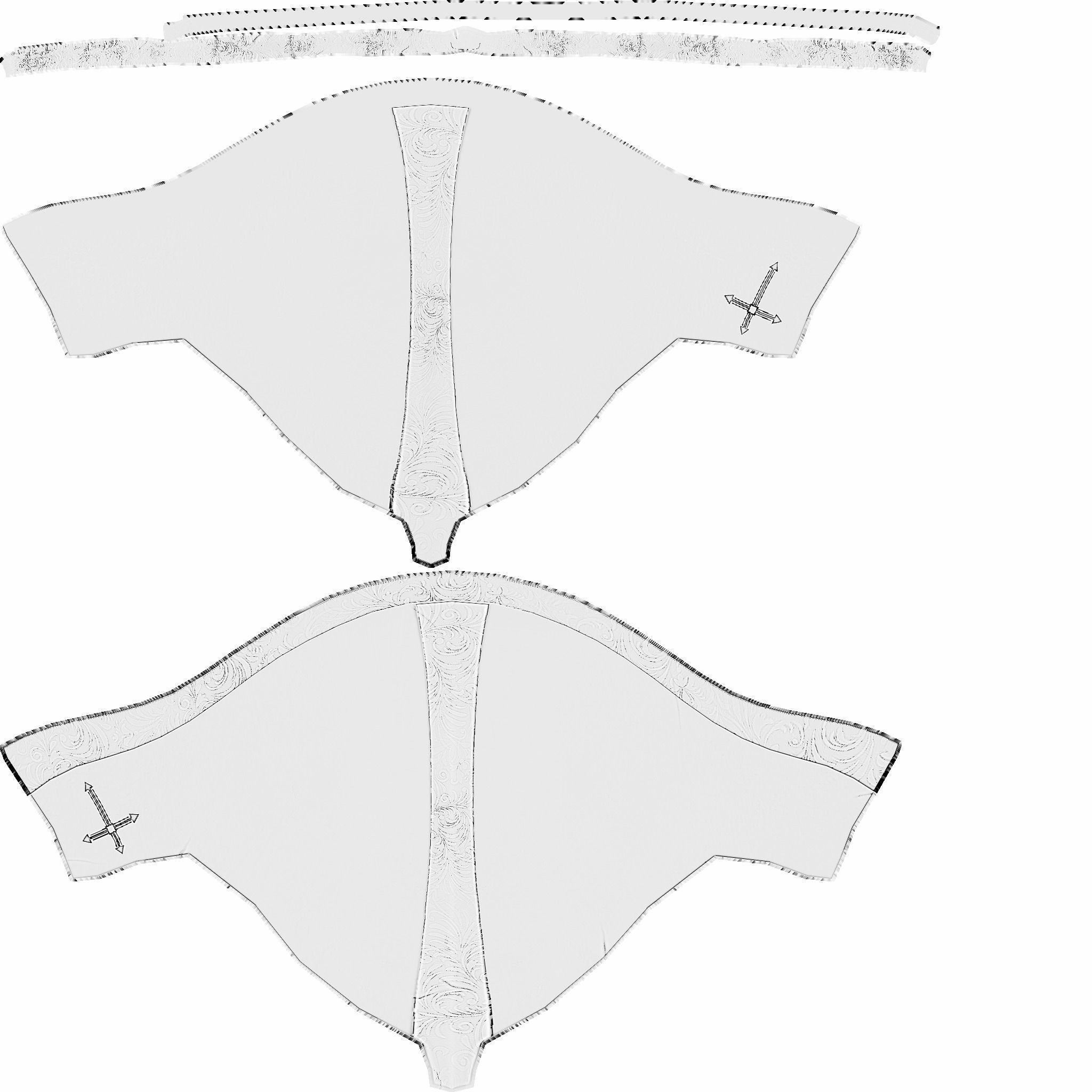 Golden Crusader Helmet - Character Design Low-poly 3D model_19