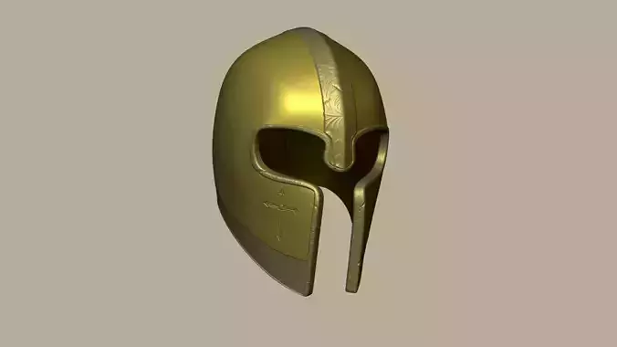 Golden Crusader Helmet - Character Design Low-poly 3D model