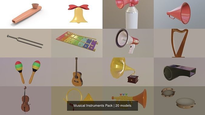 Musical Instruments Pack 3D Model Collection