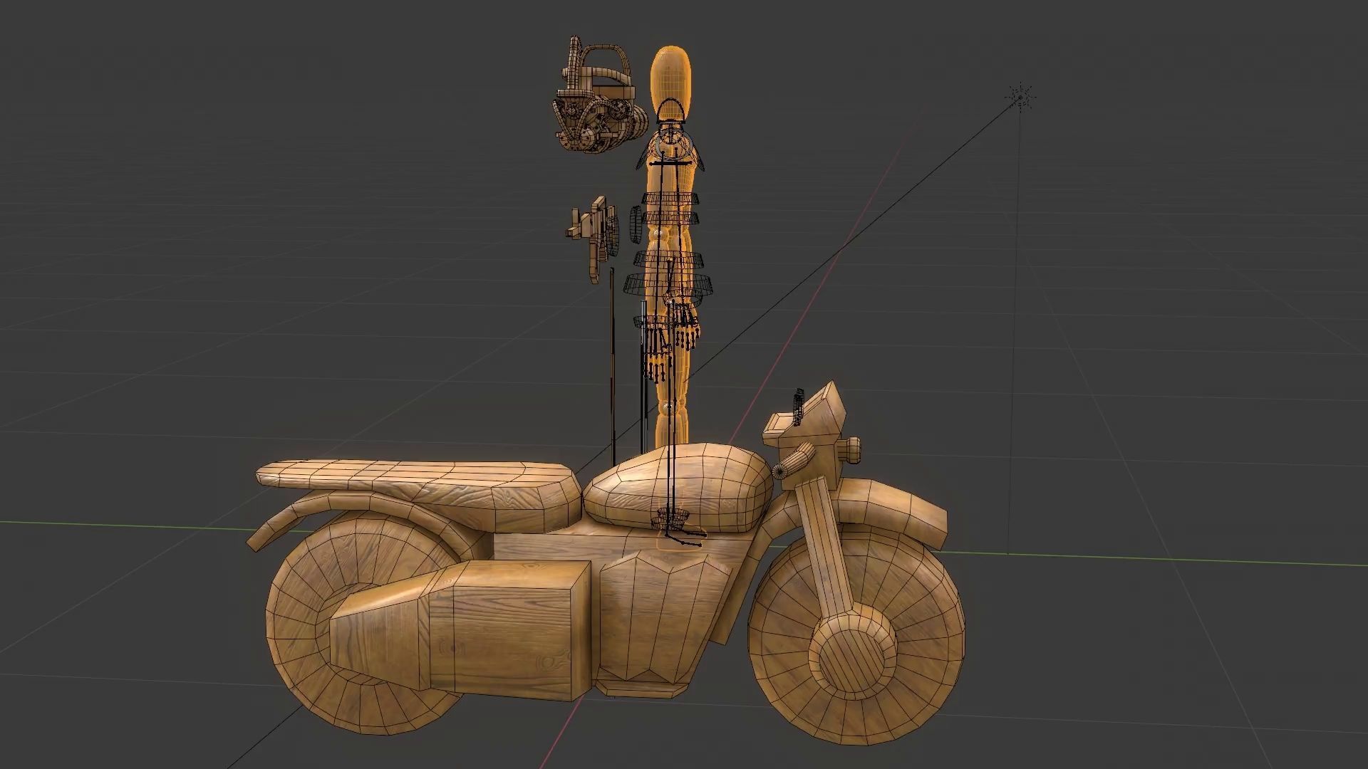 Rigged Wooden Manequin  3D Model 3D model_34