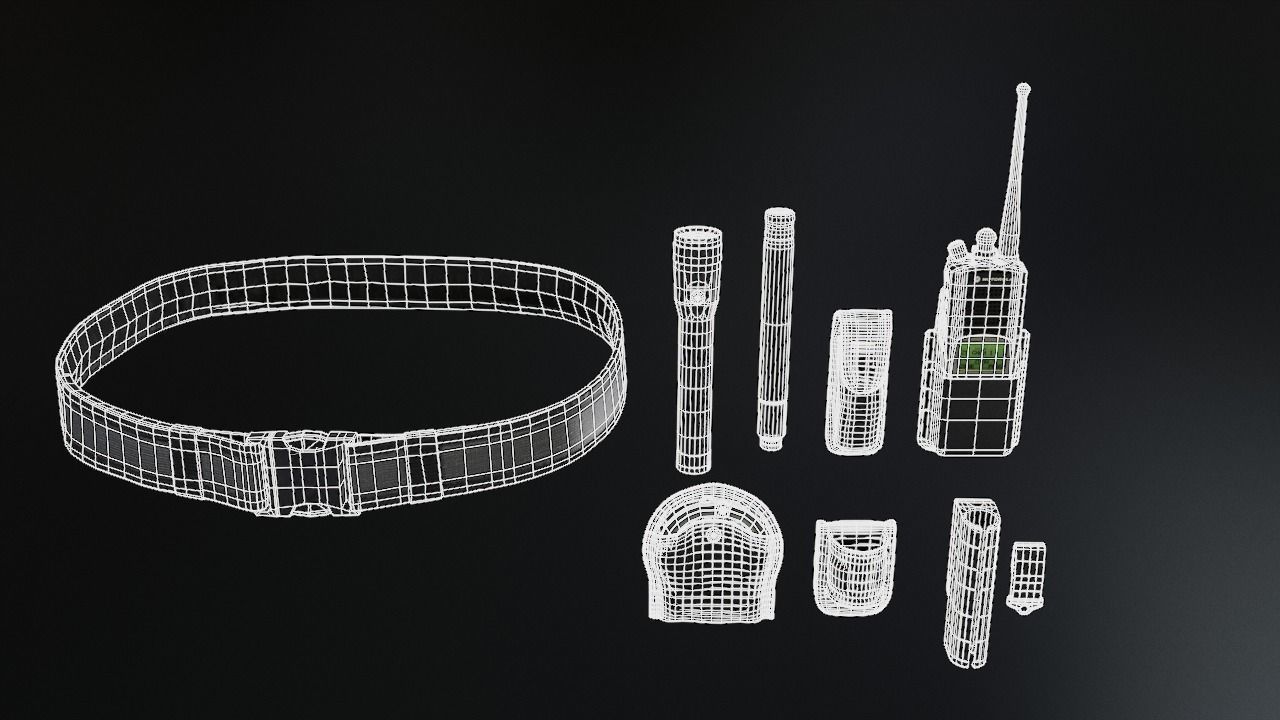 Duty belt Low-poly 3D model_17