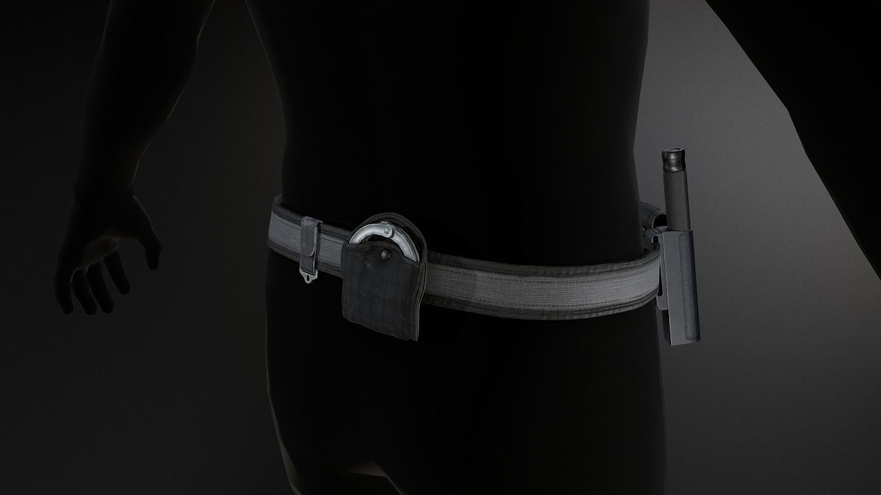 Duty belt Low-poly 3D model_3