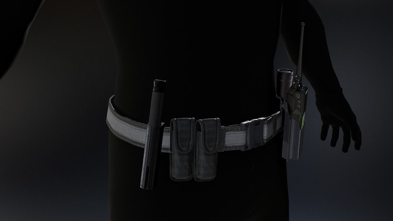 Duty belt Low-poly 3D model_2