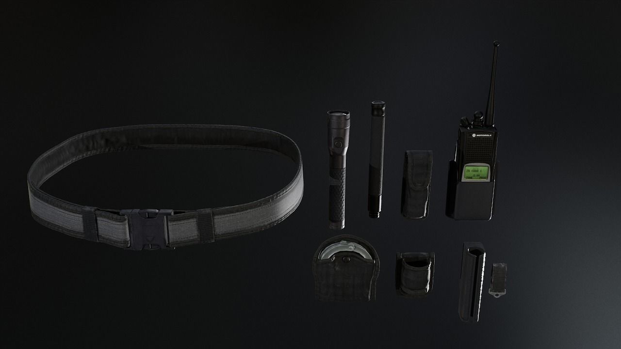 Duty belt Low-poly 3D model_16