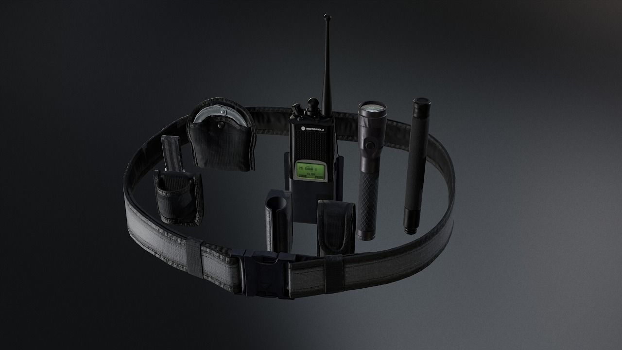 Duty belt Low-poly 3D model_5