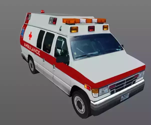 Ambulance Car lowpoly 3D model
