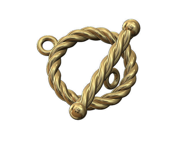 Braided wire Toggle Clasp 3D print model