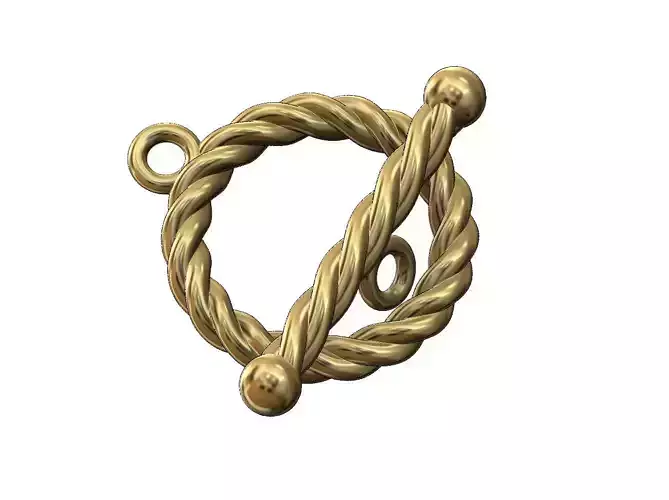 Braided wire Toggle Clasp 3D print model