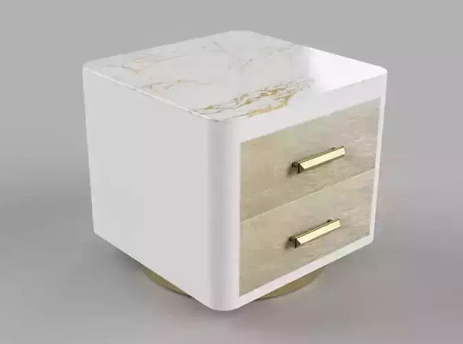 3D Nightstand Bedside Table with 2 drawers 3D model
