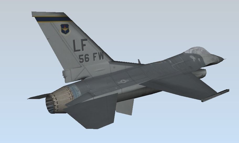 F-16C Fighting Falcon Low poly 3D model Low-poly 3D model_2