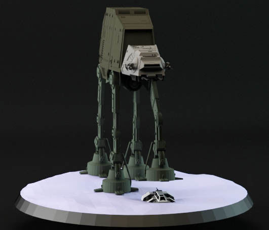 AT AT and snowspeeder 3D print model_3
