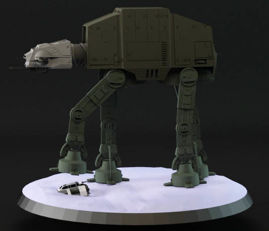 AT AT and snowspeeder 3D print model_2