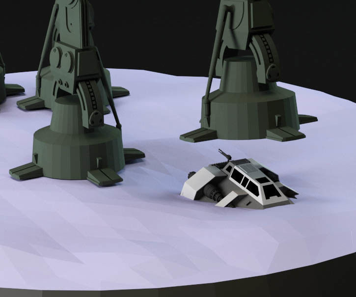 AT AT and snowspeeder 3D print model_4