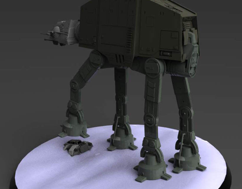 AT AT and snowspeeder 3D print model_1