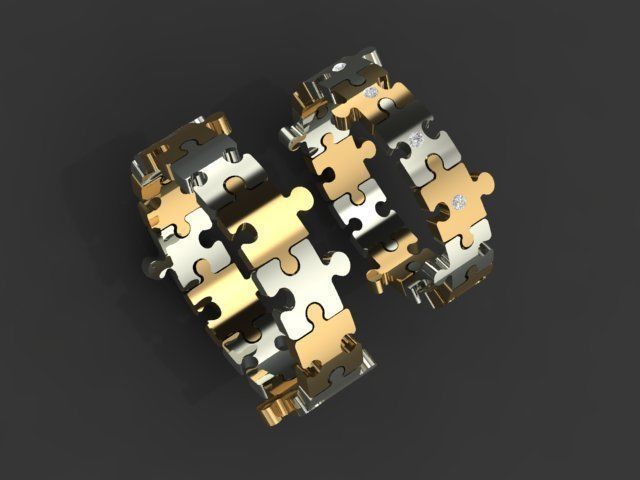 Puzzle set ring 3D print model_30