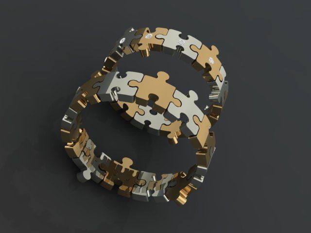 Puzzle set ring 3D print model_24