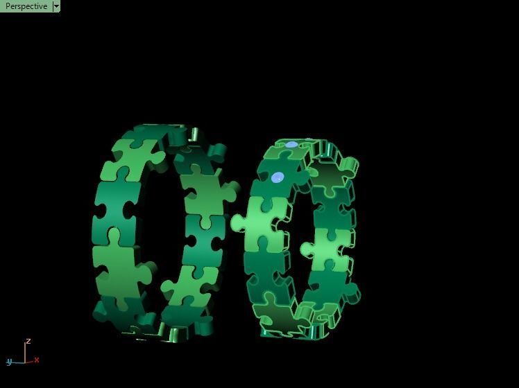 Puzzle set ring 3D print model_8