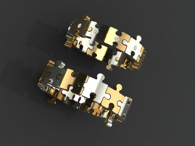 Puzzle set ring 3D print model_29