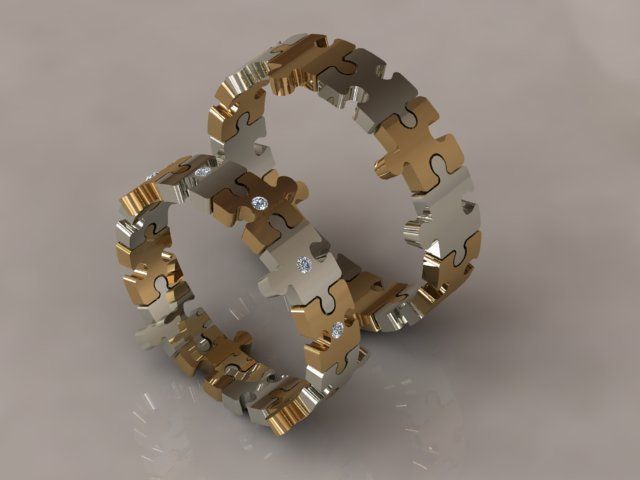 Puzzle set ring 3D print model_33
