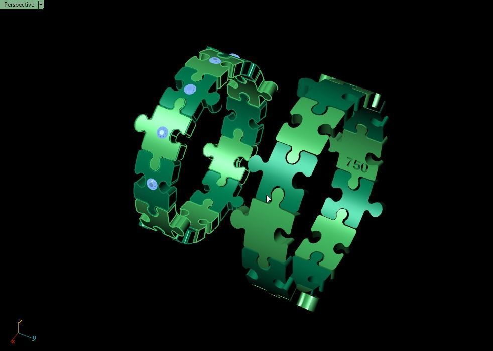 Puzzle set ring 3D print model_12