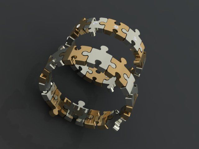 Puzzle set ring 3D print model_26